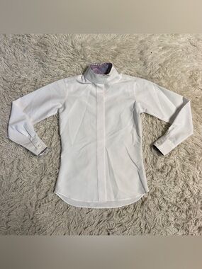 Child’s Size 8 White Essex Classics Long Sleeve Horseback Riding Show Shirt
